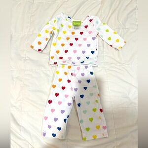 Classic Whimsy Colorful Heart Kids Pajama Set